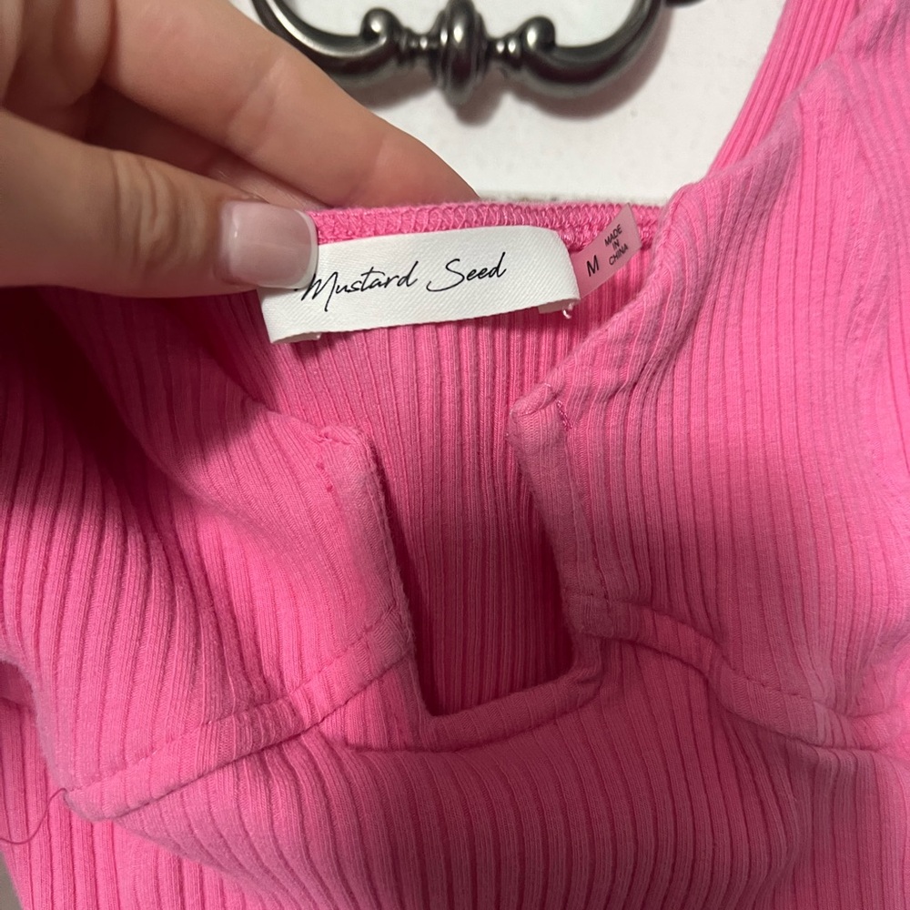 Pink Ribbed Bodysuit - Picture 3 of 3